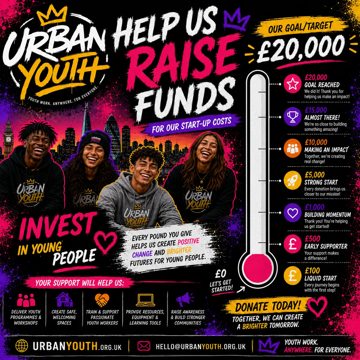 Urban Youth raise funds campaign artwork